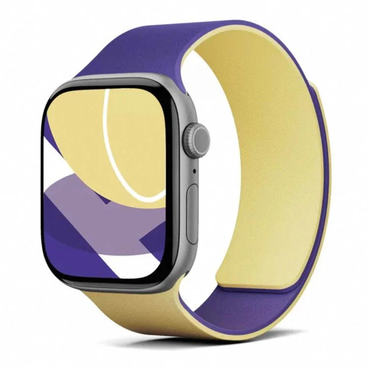 Dây đồng hồ silicone nam châm hai tông màu họa tiết vỏ quả vải, dành cho Apple Watch 46mm / 49mm / 45mm / 44mm, dành cho Apple Watch 42mm / 41mm / 40mm / 38mm