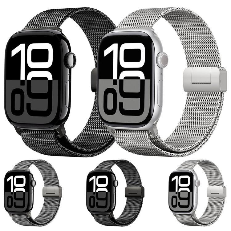 Dây đồng hồ kim loại titan toàn phần khóa nam châm Milanese, dành cho Apple Watch 46mm / 49mm / 45mm / 44mm