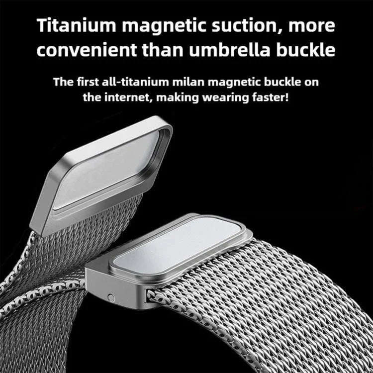Dây đồng hồ kim loại titan toàn phần khóa nam châm Milanese, dành cho Apple Watch 46mm / 49mm / 45mm / 44mm