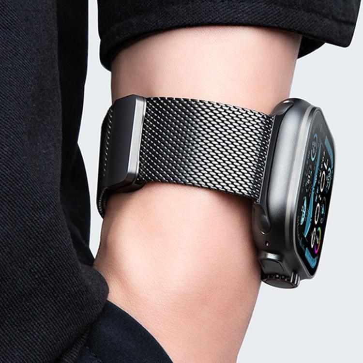Dây đồng hồ kim loại titan toàn phần khóa nam châm Milanese, dành cho Apple Watch 46mm / 49mm / 45mm / 44mm