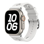 Ladder Buckle Holes Silicone Watch Band, For Apple Watch 46mm / 49mm / 45mm / 44mm, For Apple Watch 42mm / 41mm / 40mm / 38mm