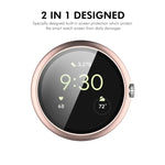 Miếng dán kính cường lực phủ toàn bộ ENKAY Hat-Prince tích hợp ốp PC cho Google Pixel Watch 4 45mm, Dành cho Google Pixel Watch 4 41mm