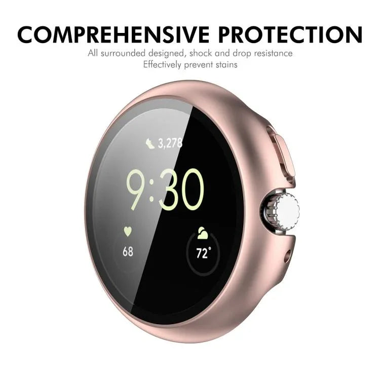 Miếng dán kính cường lực phủ toàn bộ ENKAY Hat-Prince tích hợp ốp PC cho Google Pixel Watch 4 45mm, Dành cho Google Pixel Watch 4 41mm