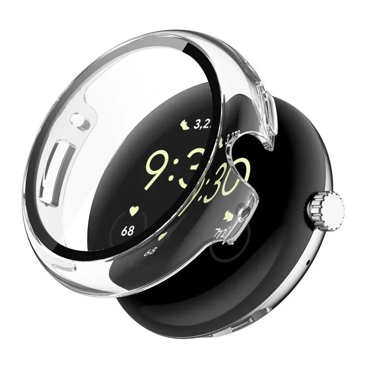 Miếng dán kính cường lực phủ toàn bộ ENKAY Hat-Prince tích hợp ốp PC cho Google Pixel Watch 4 45mm, Dành cho Google Pixel Watch 4 41mm