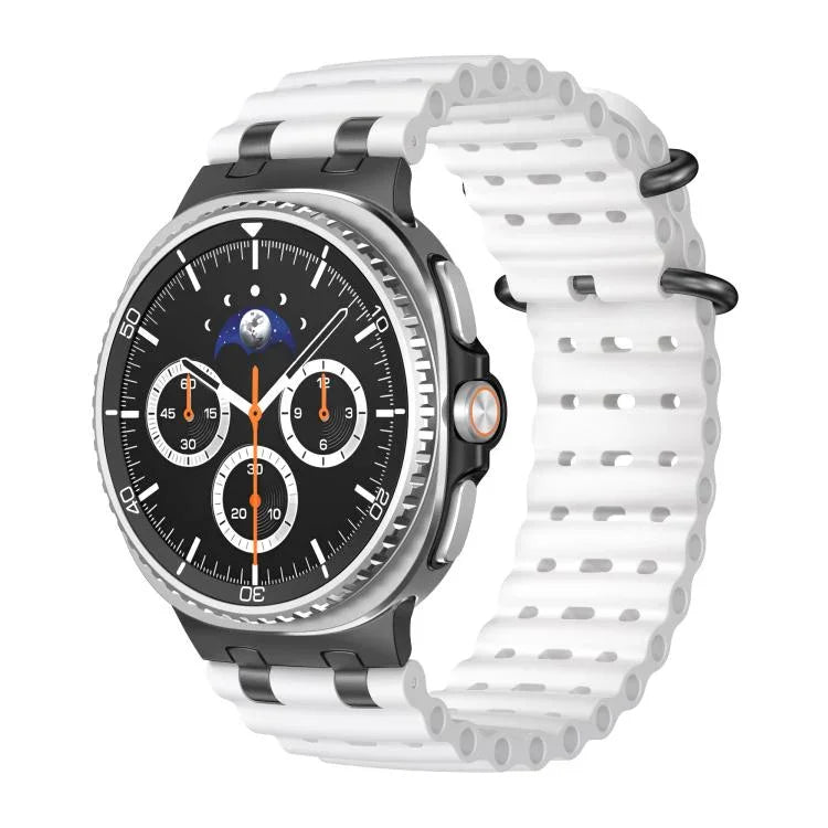 Dây đồng hồ silicone khóa vòng đen lỗ thoáng đại dương, Dành cho Samsung Galaxy Watch8 / Watch8 Classic
