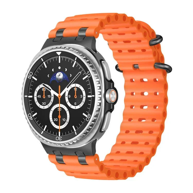 Dây đồng hồ silicone khóa vòng đen lỗ thoáng đại dương, Dành cho Samsung Galaxy Watch8 / Watch8 Classic