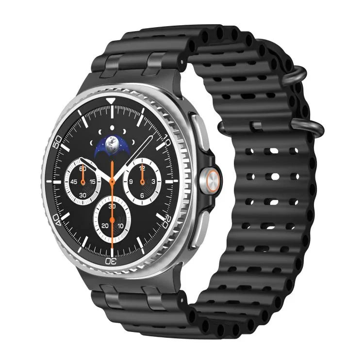 Dây đồng hồ silicone khóa vòng đen lỗ thoáng đại dương, Dành cho Samsung Galaxy Watch8 / Watch8 Classic