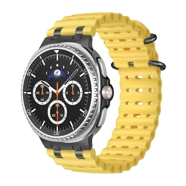 Dây đồng hồ silicone khóa vòng đen lỗ thoáng đại dương, Dành cho Samsung Galaxy Watch8 / Watch8 Classic