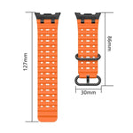 Dây đồng hồ silicone khóa vòng đen lỗ thoáng đại dương, Dành cho Samsung Galaxy Watch8 / Watch8 Classic