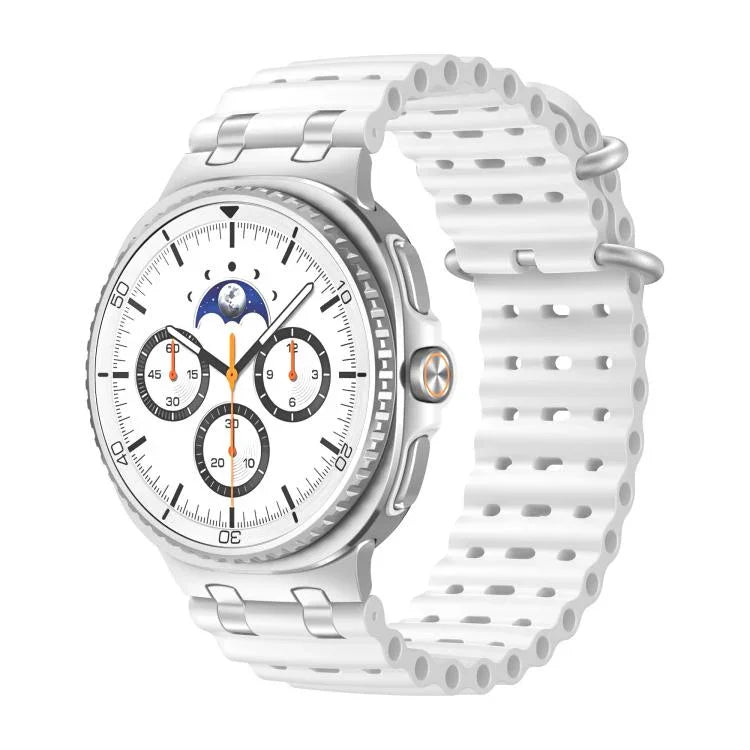 Dây đồng hồ silicone khóa vòng bạc lỗ thoáng đại dương, Dành cho Samsung Galaxy Watch8 / Watch8 Classic