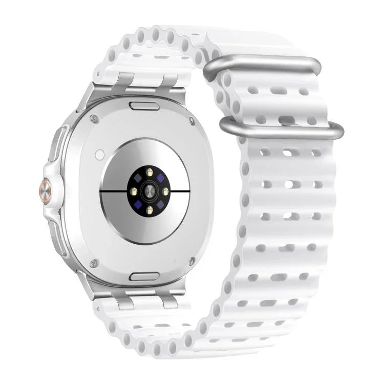 Dây đồng hồ silicone khóa vòng bạc lỗ thoáng đại dương, Dành cho Samsung Galaxy Watch8 / Watch8 Classic