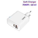 Bộ sạc tương thích hoàn toàn theo giao thức TE-PD65 GaN PD 65W + QC4.0 USB, phích cắm EU