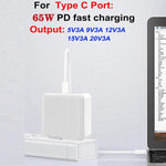 Bộ sạc tương thích hoàn toàn theo giao thức TE-PD65 GaN PD 65W + QC4.0 USB, phích cắm EU