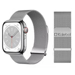 Dây đồng hồ thép không gỉ Milanese đôi liên kết đôi nam châm Kalebol, dành cho Apple Watch 46mm / 49mm / 45mm / 44mm, dành cho Apple Watch 42mm / 41mm / 40mm / 38mm
