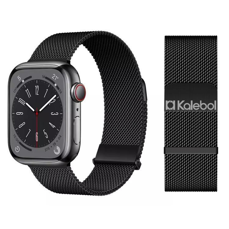 Dây đồng hồ thép không gỉ Milanese đôi liên kết đôi nam châm Kalebol, dành cho Apple Watch 46mm / 49mm / 45mm / 44mm, dành cho Apple Watch 42mm / 41mm / 40mm / 38mm