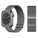 Dây đồng hồ thép không gỉ Milanese đôi liên kết đôi nam châm Kalebol, dành cho Apple Watch 46mm / 49mm / 45mm / 44mm, dành cho Apple Watch 42mm / 41mm / 40mm / 38mm