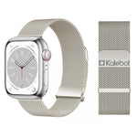 Dây đồng hồ thép không gỉ Milanese đôi liên kết đôi nam châm Kalebol, dành cho Apple Watch 46mm / 49mm / 45mm / 44mm, dành cho Apple Watch 42mm / 41mm / 40mm / 38mm
