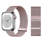 Dây đồng hồ thép không gỉ Milanese đôi liên kết đôi nam châm Kalebol, dành cho Apple Watch 46mm / 49mm / 45mm / 44mm, dành cho Apple Watch 42mm / 41mm / 40mm / 38mm