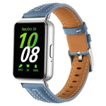 Dây đồng hồ da lõm khóa chốt bạc, Dành cho Samsung Galaxy Fit 3