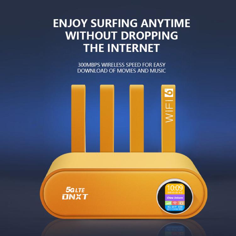 WR860-E Bộ lặp không dây có khe cắm SIM, 4 ăng-ten, 4 cổng Ethernet, Bộ định tuyến 4G LTE WiFi 6, màu trắng, cam
