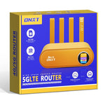 WR860-E Bộ lặp không dây có khe cắm SIM, 4 ăng-ten, 4 cổng Ethernet, Bộ định tuyến 4G LTE WiFi 6, màu trắng, cam