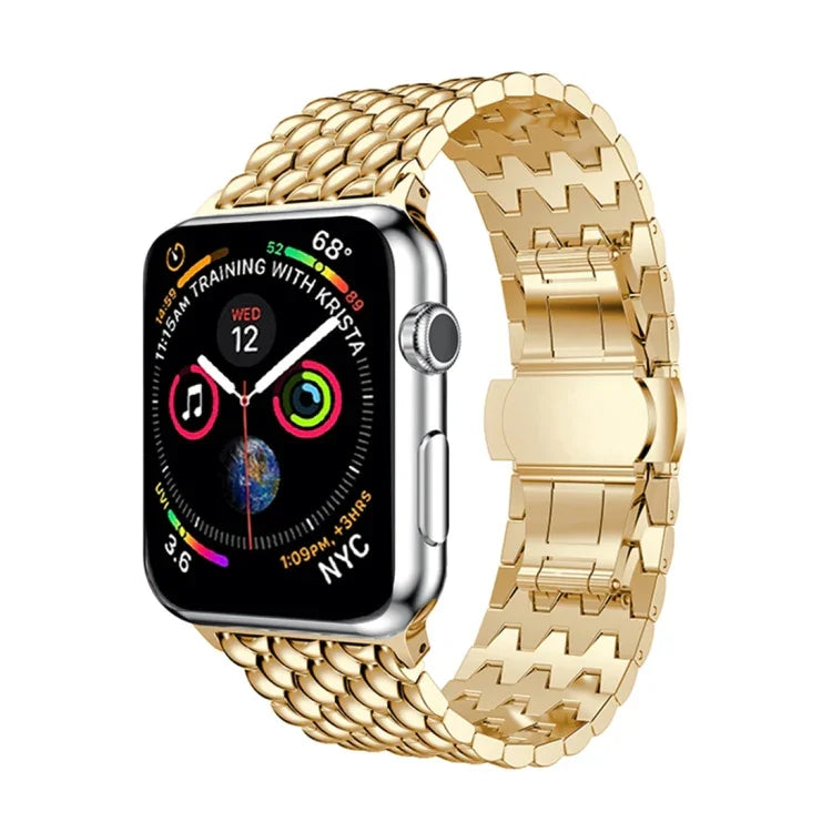 Dây đeo cổ tay thép không gỉ vân rồng cho Apple Watch Series 3 & 2 & 1 42mm