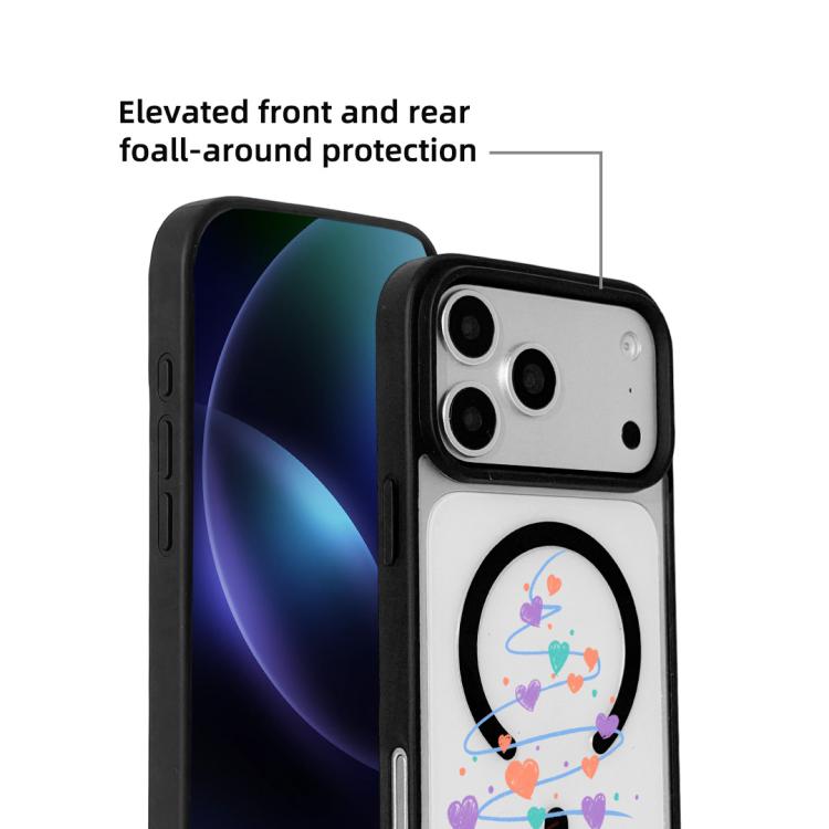 Ốp lưng điện thoại viền đen sơn từ tính mạnh chủ đề Giáng Sinh, dành cho iPhone 17 Pro Max, dành cho iPhone 17 Pro, dành cho iPhone 17