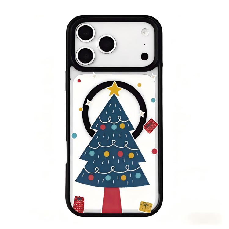 Ốp lưng điện thoại viền đen sơn từ tính mạnh chủ đề Giáng Sinh, dành cho iPhone 17 Pro Max, dành cho iPhone 17 Pro, dành cho iPhone 17