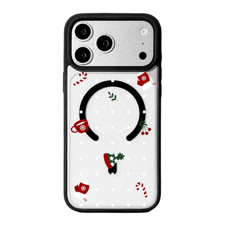 Ốp lưng điện thoại viền đen sơn từ tính mạnh chủ đề Giáng Sinh, dành cho iPhone 17 Pro Max, dành cho iPhone 17 Pro, dành cho iPhone 17