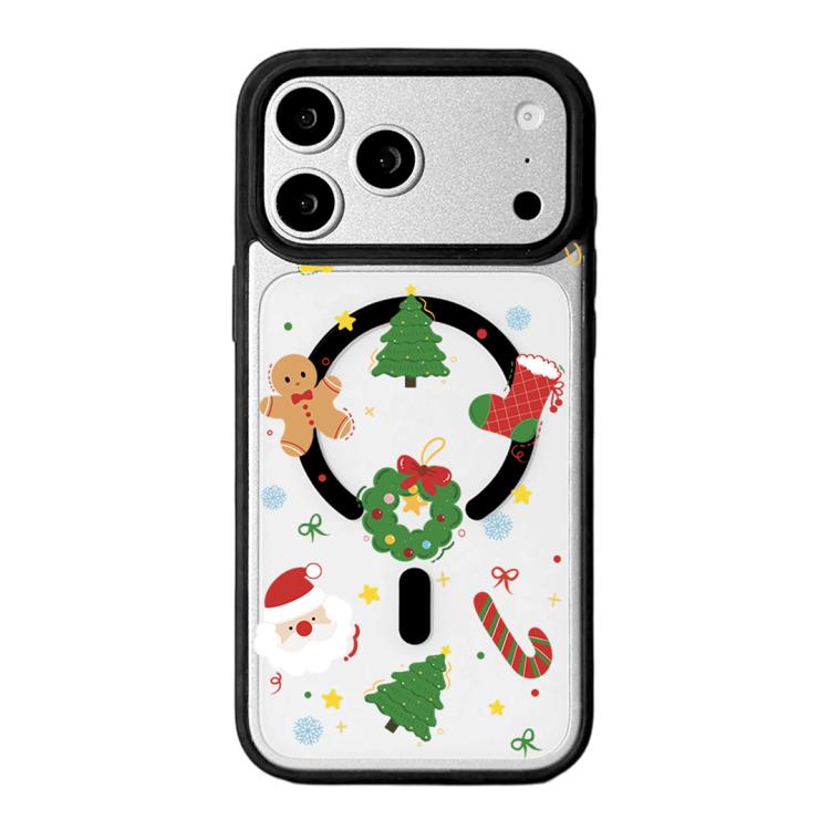 Ốp lưng điện thoại viền đen sơn từ tính mạnh chủ đề Giáng Sinh, dành cho iPhone 17 Pro Max, dành cho iPhone 17 Pro, dành cho iPhone 17