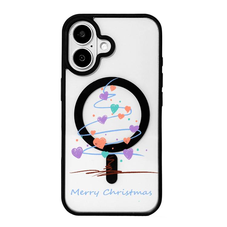 Ốp lưng điện thoại viền đen sơn từ tính mạnh chủ đề Giáng Sinh, dành cho iPhone 17 Pro Max, dành cho iPhone 17 Pro, dành cho iPhone 17