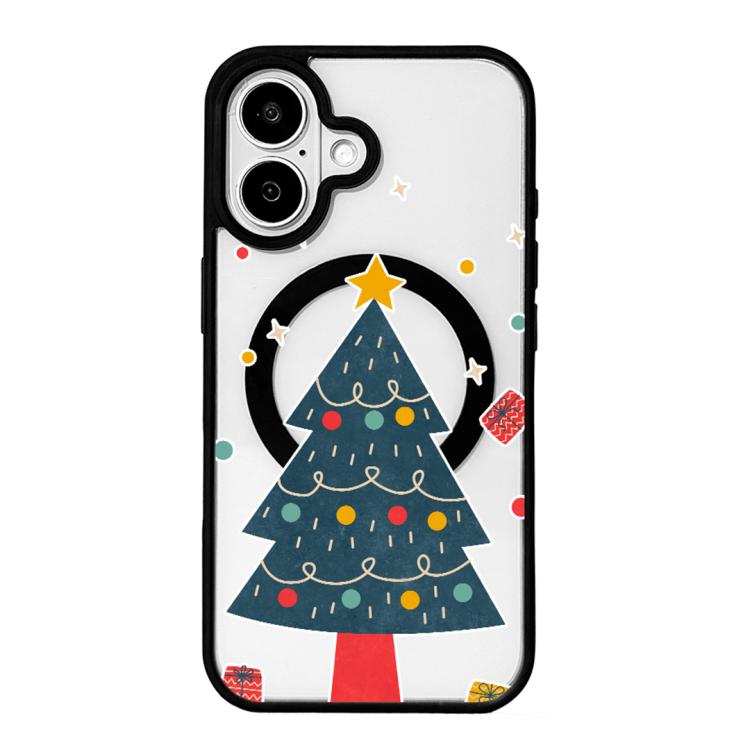 Ốp lưng điện thoại viền đen sơn từ tính mạnh chủ đề Giáng Sinh, dành cho iPhone 17 Pro Max, dành cho iPhone 17 Pro, dành cho iPhone 17