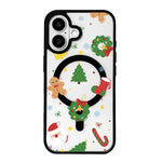 Ốp lưng điện thoại viền đen sơn từ tính mạnh chủ đề Giáng Sinh, dành cho iPhone 17 Pro Max, dành cho iPhone 17 Pro, dành cho iPhone 17