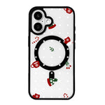 Ốp lưng điện thoại viền đen sơn từ tính mạnh chủ đề Giáng Sinh, dành cho iPhone 17 Pro Max, dành cho iPhone 17 Pro, dành cho iPhone 17
