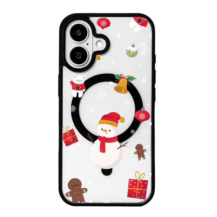 Ốp lưng điện thoại viền đen sơn từ tính mạnh chủ đề Giáng Sinh, dành cho iPhone 17 Pro Max, dành cho iPhone 17 Pro, dành cho iPhone 17