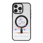 Ốp lưng điện thoại viền đen sơn từ tính mạnh chủ đề Giáng Sinh, dành cho iPhone 16 Pro Max, dành cho iPhone 16 Pro, dành cho iPhone 16