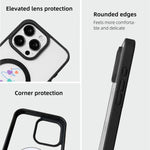 Ốp lưng điện thoại viền đen sơn từ tính mạnh chủ đề Giáng Sinh, dành cho iPhone 16 Pro Max, dành cho iPhone 16 Pro, dành cho iPhone 16