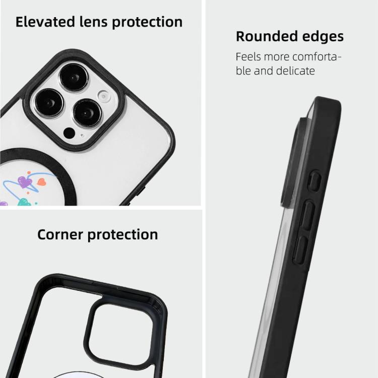 Ốp lưng điện thoại viền đen sơn từ tính mạnh chủ đề Giáng Sinh, dành cho iPhone 16 Pro Max, dành cho iPhone 16 Pro, dành cho iPhone 16
