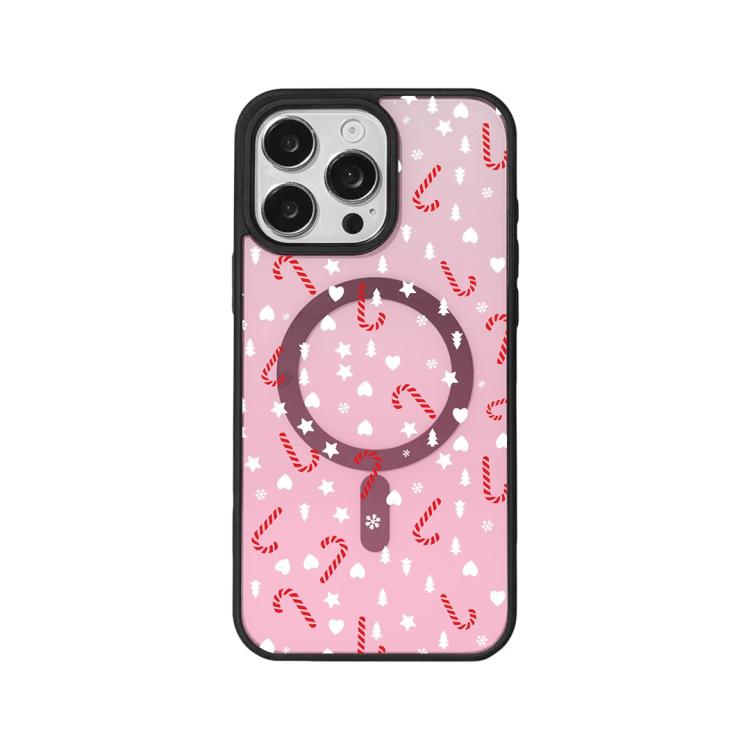 Ốp lưng điện thoại viền đen sơn từ tính mạnh chủ đề Giáng Sinh, dành cho iPhone 16 Pro Max, dành cho iPhone 16 Pro, dành cho iPhone 16