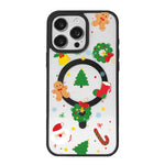 Ốp lưng điện thoại viền đen sơn từ tính mạnh chủ đề Giáng Sinh, dành cho iPhone 16 Pro Max, dành cho iPhone 16 Pro, dành cho iPhone 16