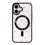 Ốp lưng điện thoại viền đen sơn từ tính mạnh chủ đề Giáng Sinh, dành cho iPhone 16 Pro Max, dành cho iPhone 16 Pro, dành cho iPhone 16