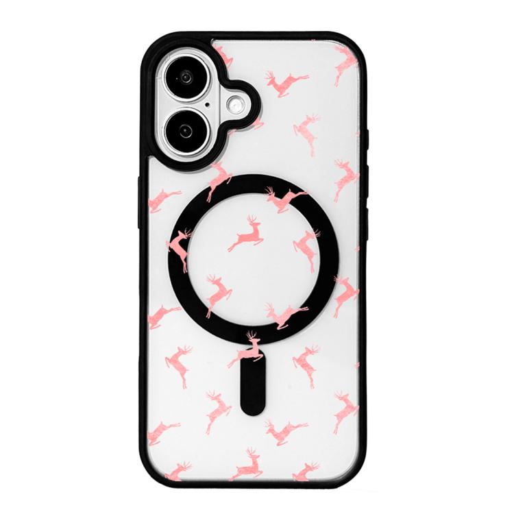 Ốp lưng điện thoại viền đen sơn từ tính mạnh chủ đề Giáng Sinh, dành cho iPhone 16 Pro Max, dành cho iPhone 16 Pro, dành cho iPhone 16
