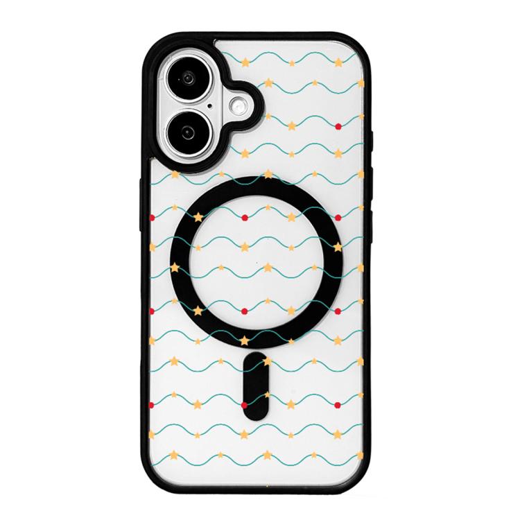 Ốp lưng điện thoại viền đen sơn từ tính mạnh chủ đề Giáng Sinh, dành cho iPhone 16 Pro Max, dành cho iPhone 16 Pro, dành cho iPhone 16