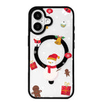 Ốp lưng điện thoại viền đen sơn từ tính mạnh chủ đề Giáng Sinh, dành cho iPhone 16 Pro Max, dành cho iPhone 16 Pro, dành cho iPhone 16