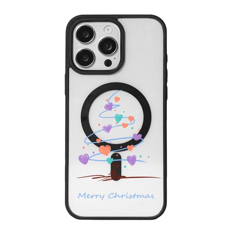 Ốp lưng điện thoại viền đen sơn từ tính mạnh chủ đề Giáng Sinh, dành cho iPhone 15 Pro Max, dành cho iPhone 15 Pro