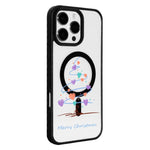 Ốp lưng điện thoại viền đen sơn từ tính mạnh chủ đề Giáng Sinh, dành cho iPhone 15 Pro Max, dành cho iPhone 15 Pro