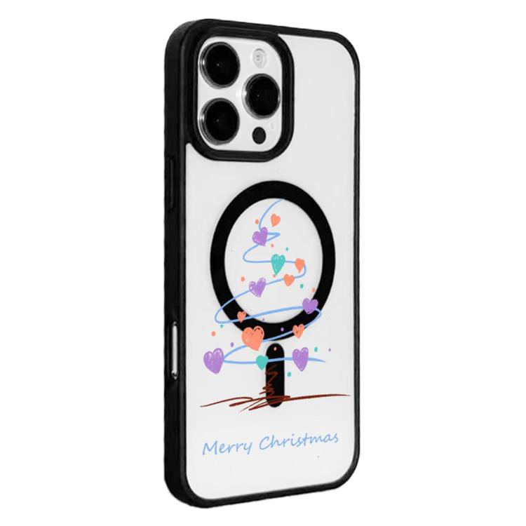Ốp lưng điện thoại viền đen sơn từ tính mạnh chủ đề Giáng Sinh, dành cho iPhone 15 Pro Max, dành cho iPhone 15 Pro