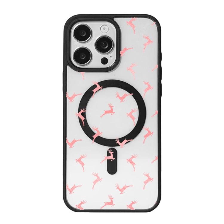 Ốp lưng điện thoại viền đen sơn từ tính mạnh chủ đề Giáng Sinh, dành cho iPhone 15 Pro Max, dành cho iPhone 15 Pro