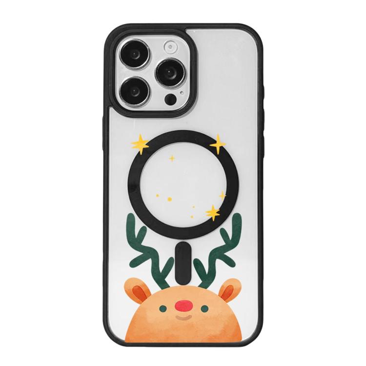 Ốp lưng điện thoại viền đen sơn từ tính mạnh chủ đề Giáng Sinh, dành cho iPhone 15 Pro Max, dành cho iPhone 15 Pro