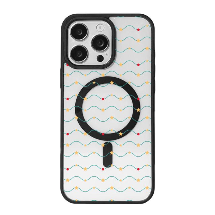 Ốp lưng điện thoại viền đen sơn từ tính mạnh chủ đề Giáng Sinh, dành cho iPhone 15 Pro Max, dành cho iPhone 15 Pro